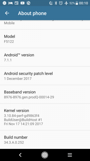 xperia x december security patch