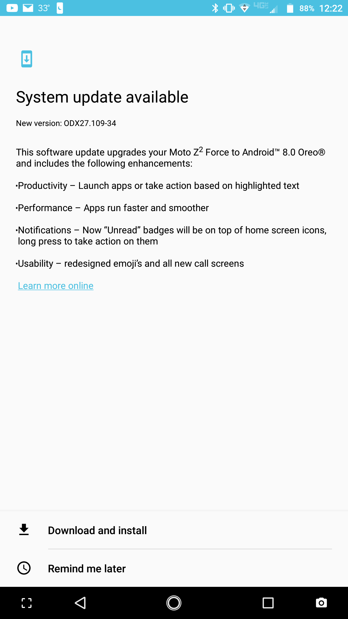 verizon branded moto z2 force now receiving android oreo 8.0 update over-the-air