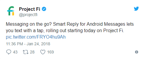 android messages gets smart reply feature for project fi users