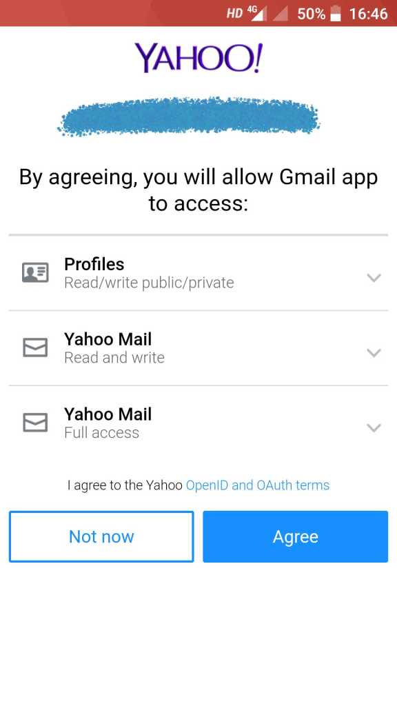 gmail yahoo permissions