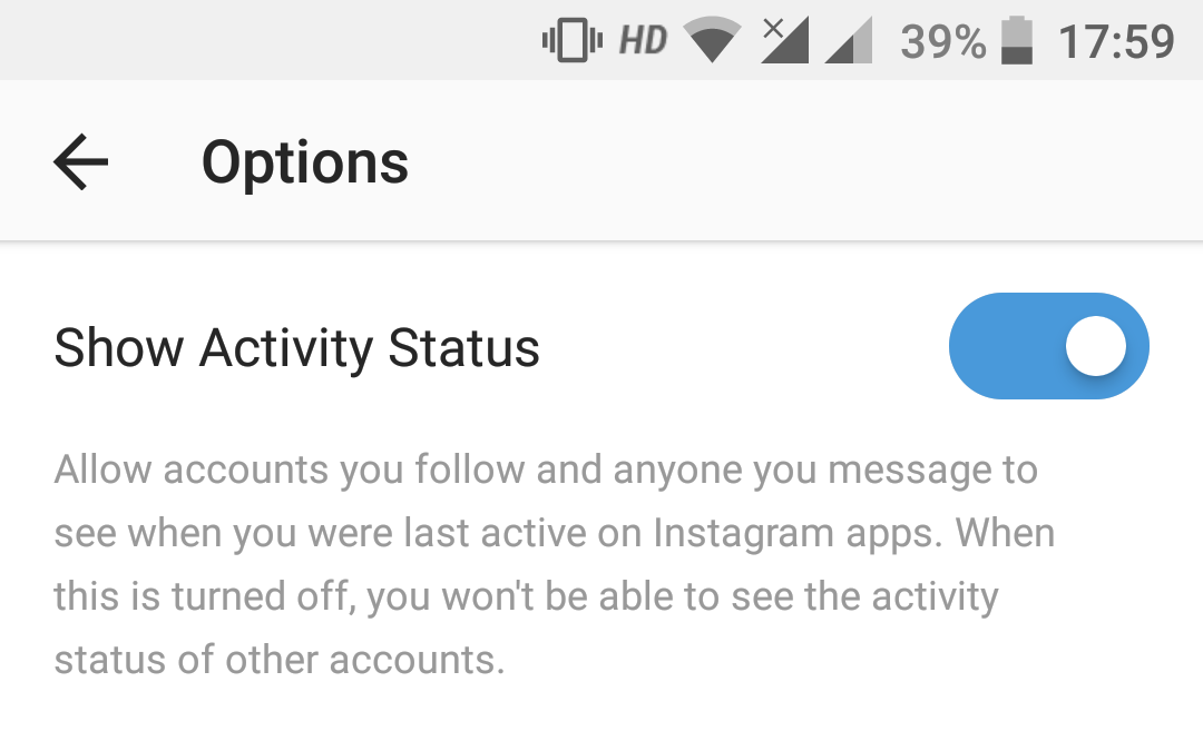instagram show activity status
