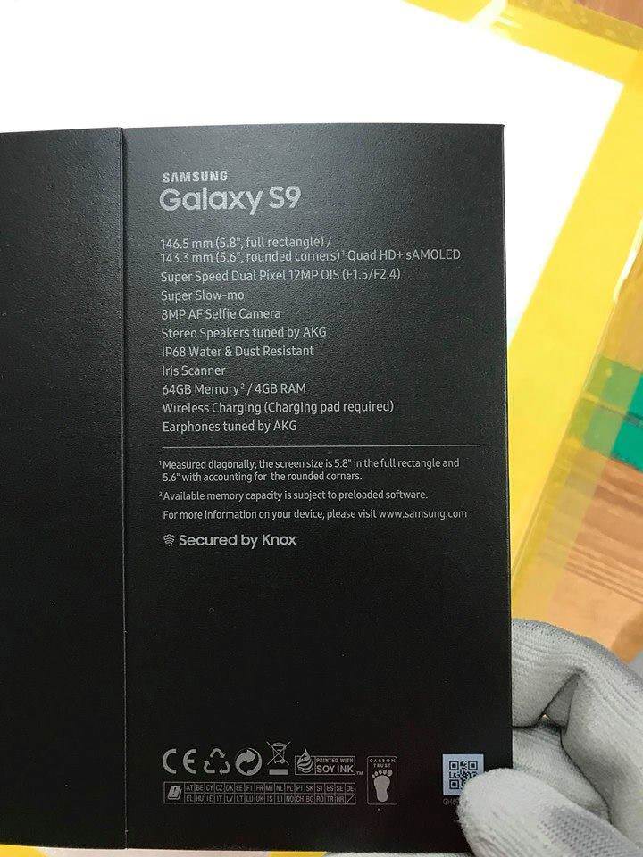 galaxy s9 retail box