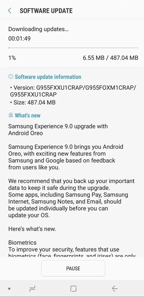 galaxy s8 oreo official