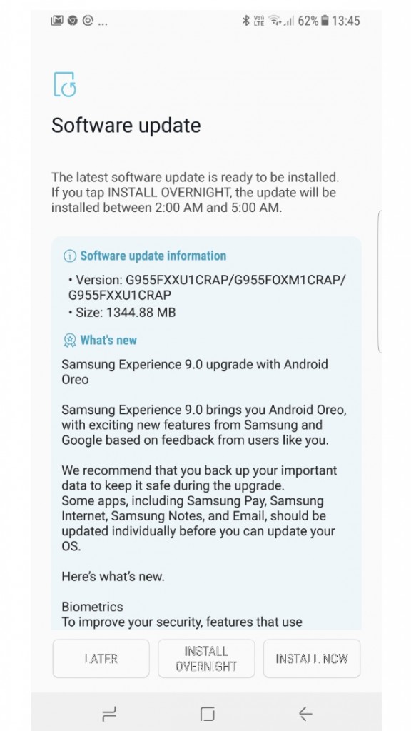 galaxy s8/s8+ android oreo update starts hitting non-beta users in india