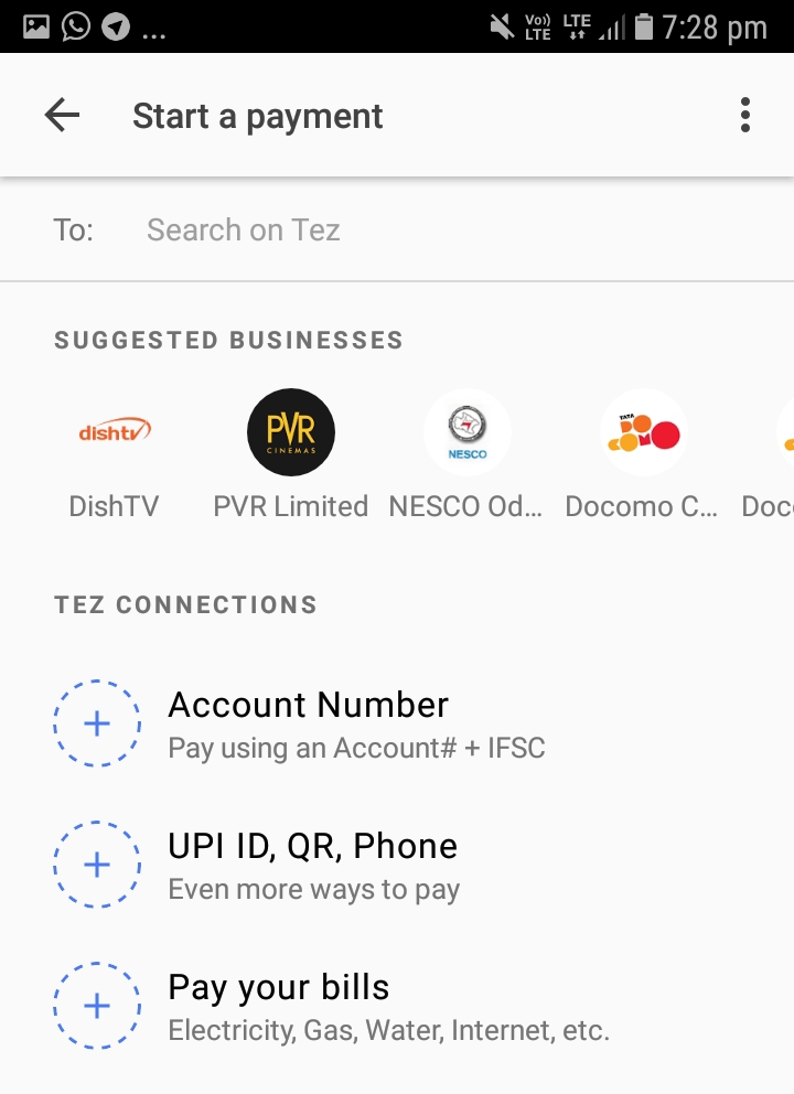 google tez now supports bill payments