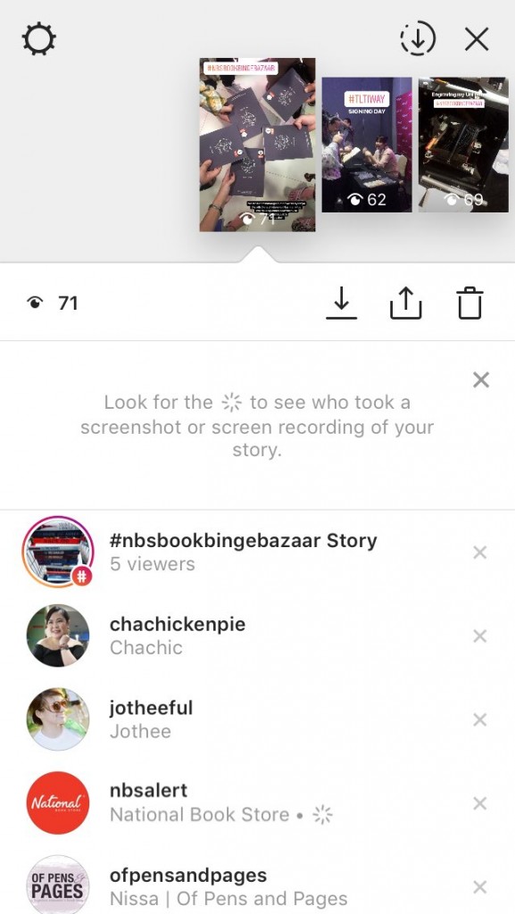 instagram stories screenshot