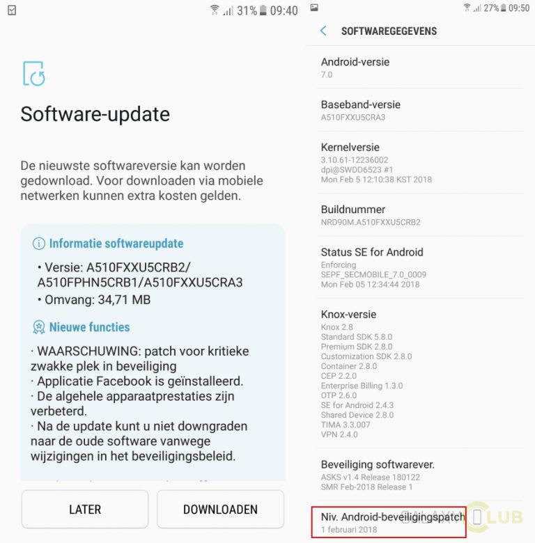 samsung galaxy a5 (2016) feb security patch