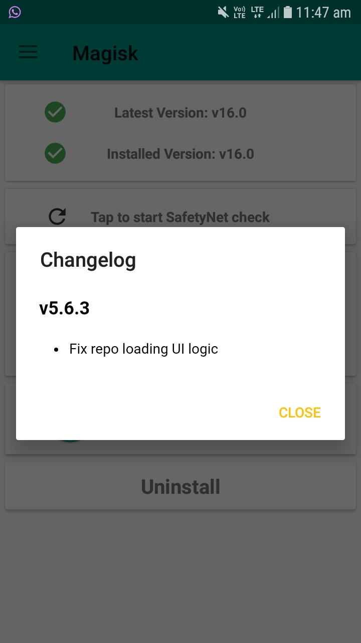 magisk 16.2 fixes magisk module installation error on android p