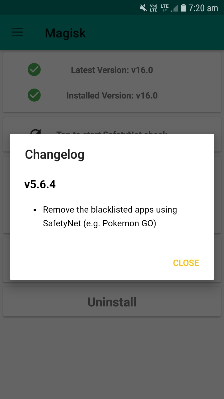 latest magisk 16.3 is now up, cracks pokémon go detection method