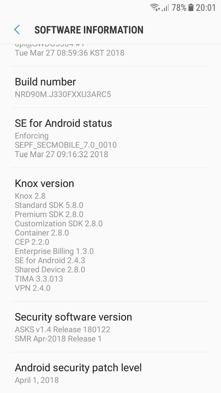 samsung galaxy j3 april 2018 security patch rolling out