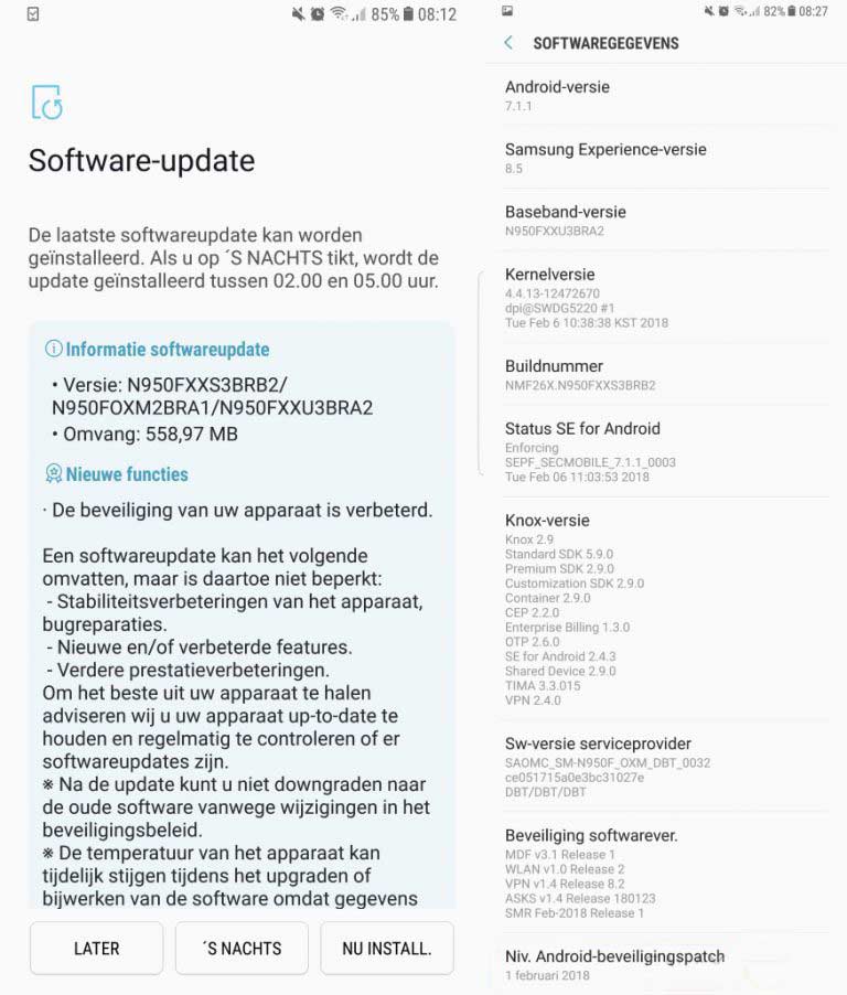 galaxy note 8 february security patch