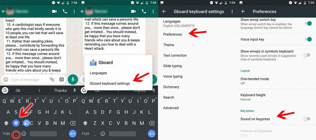 how to change sounds, vibration, themes on the google gboard