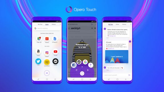 opera touch browser launched for android platform