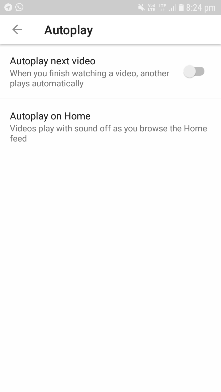 "autoplay on home" feature now visible for some youtube users