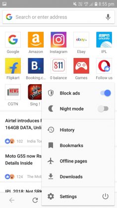 opera browser gets night mode with the latest beta v 46.0