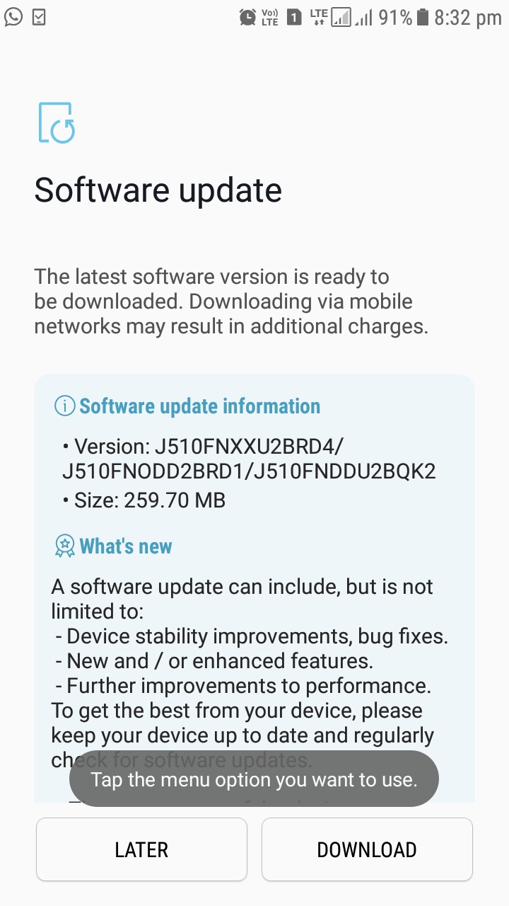 galaxy tab active 2 and j5 (2016) receiving april security patch