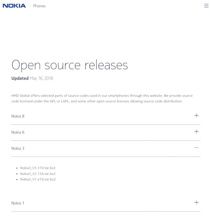 hmd releases nokia 3 android oreo kernel source code