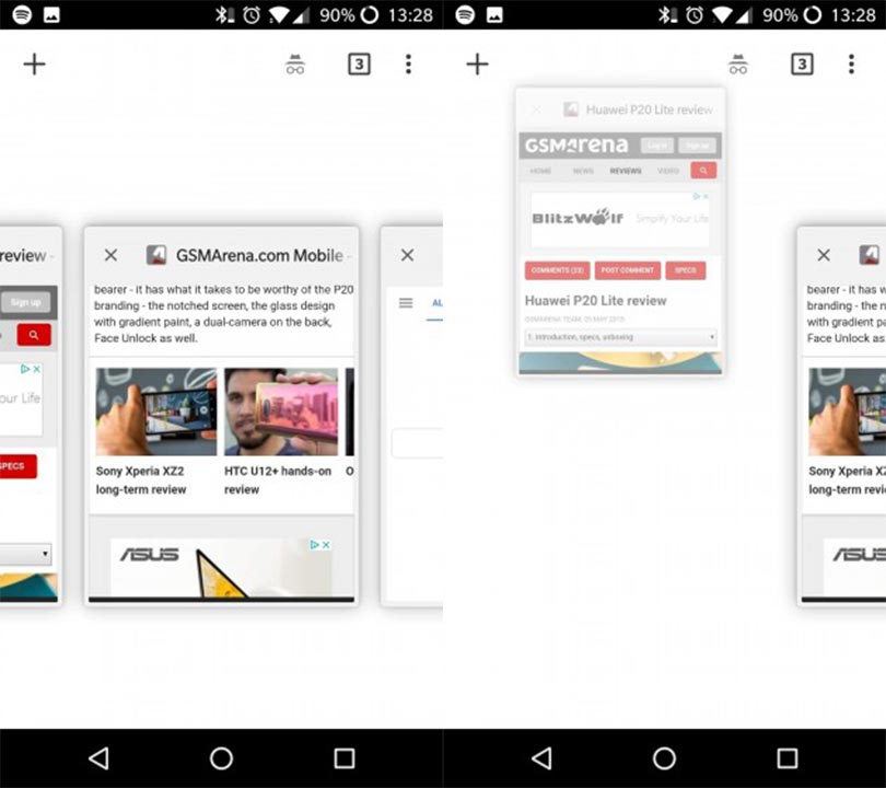 google chrome app spotted testing the horizontal tab layout