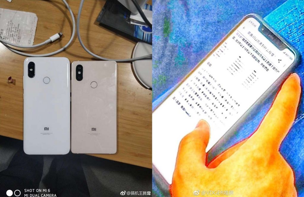alleged xiaomi mi7 leaked in images, houses a notch