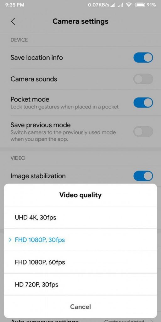 redmi note 5 pro miui 10 china beta rom brings 1080p 60fps video recording