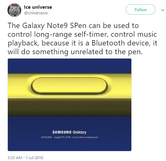 samsung galaxy note 9 s pen adds functionality to control music playback and more