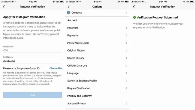 instagram will soon allow users to file an account verification request