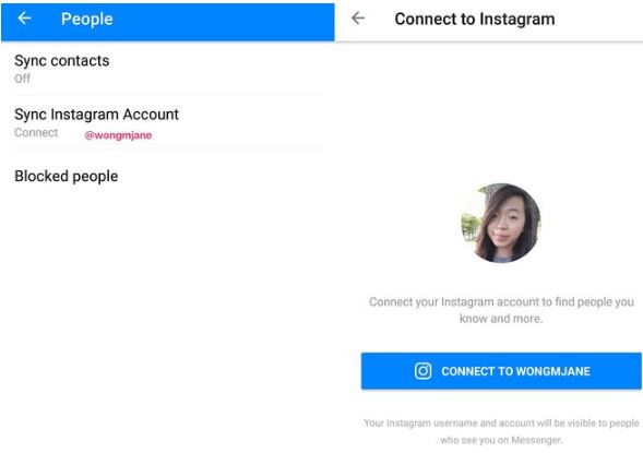 facebook sync instagram