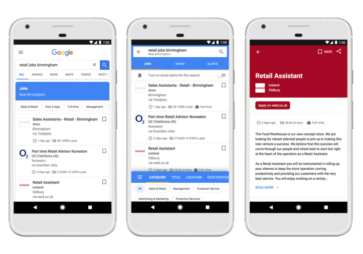 google job hunt search feature is now available in uk region