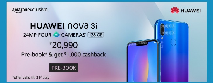 huawei listed its nova 3 and nova 3i on amazon india