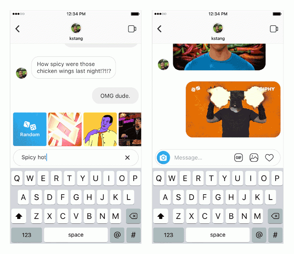 instagram direct gets the gif's support