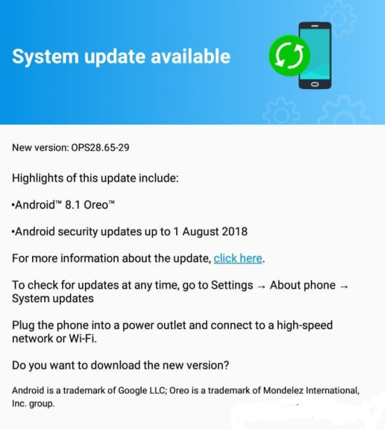 motorola g5s plus android 8.1 update