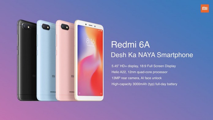 xiaomi announces its redmi 6, redmi 6a, and redmi 6 pro in india