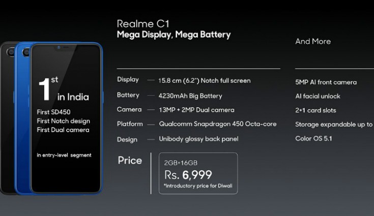 realme c1 specs