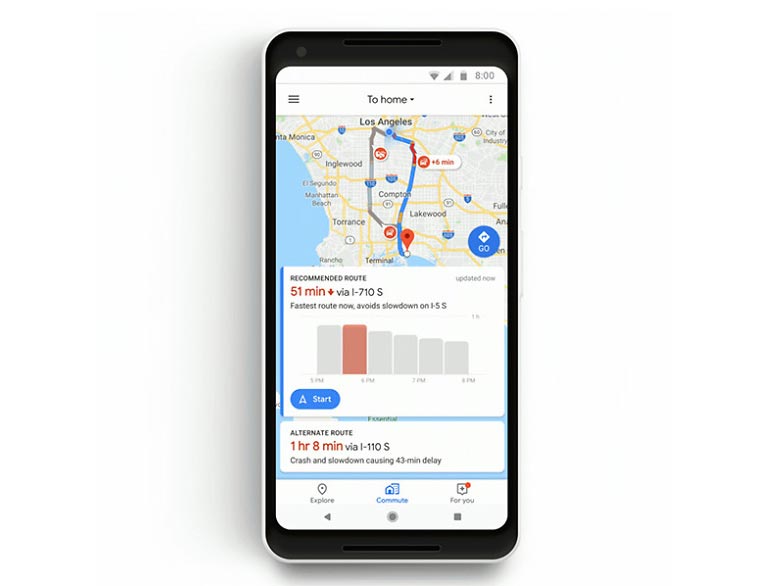 google maps commute