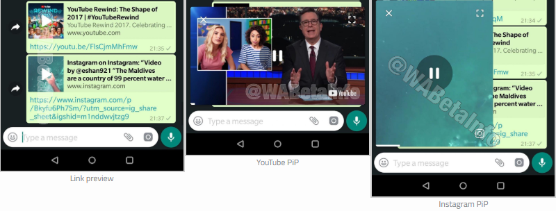 whatsapp brings pip mode for streaming youtube, instagram and fb videos in-app