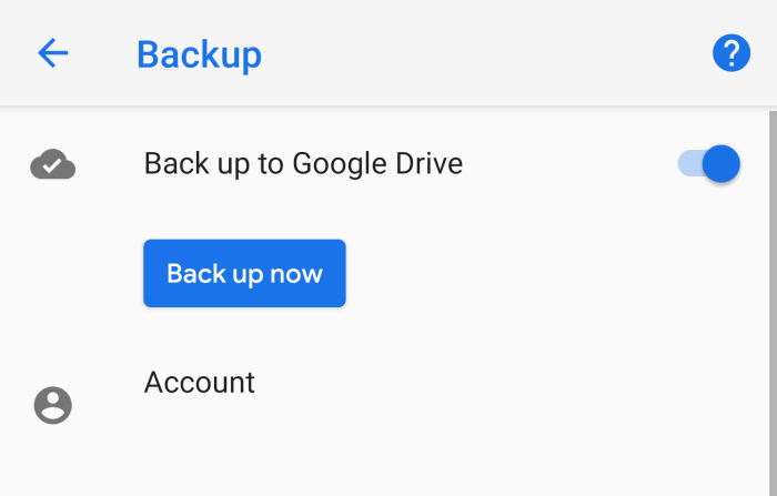 backup your android device on google drive