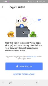 opera browser for android gets crypto wallet integration