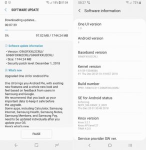samsung pushes stable oneui update for samsung galaxy s9/s9+ in multiple regions