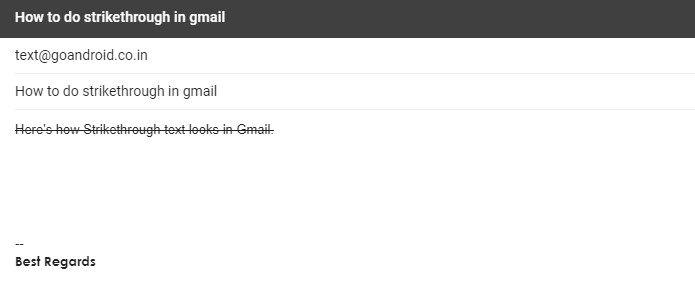 gmail strikethrough