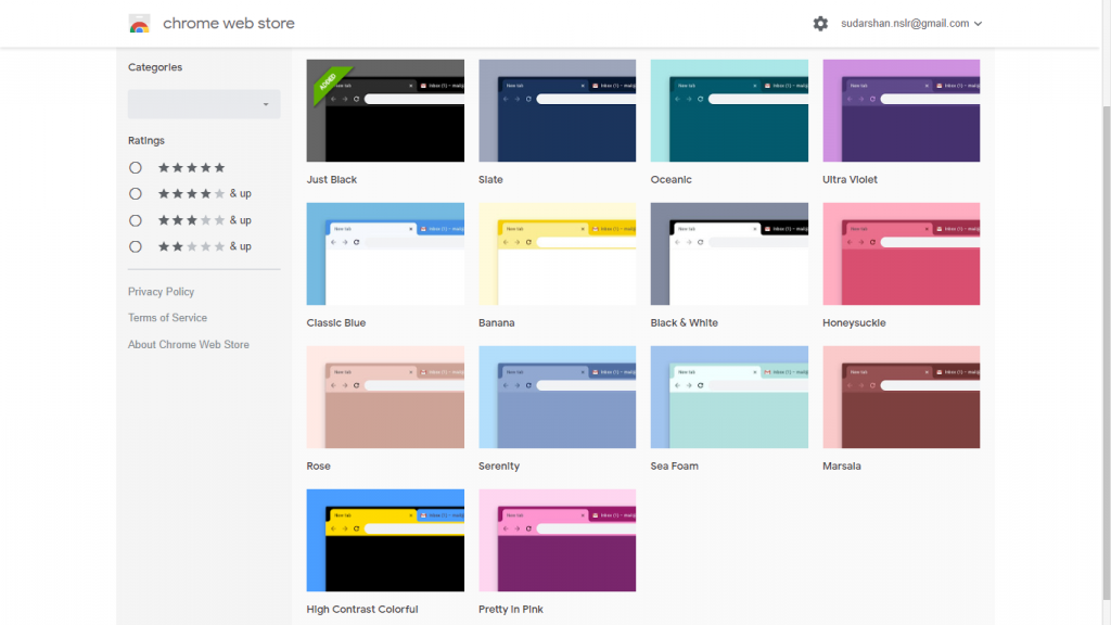 google chrome new themes