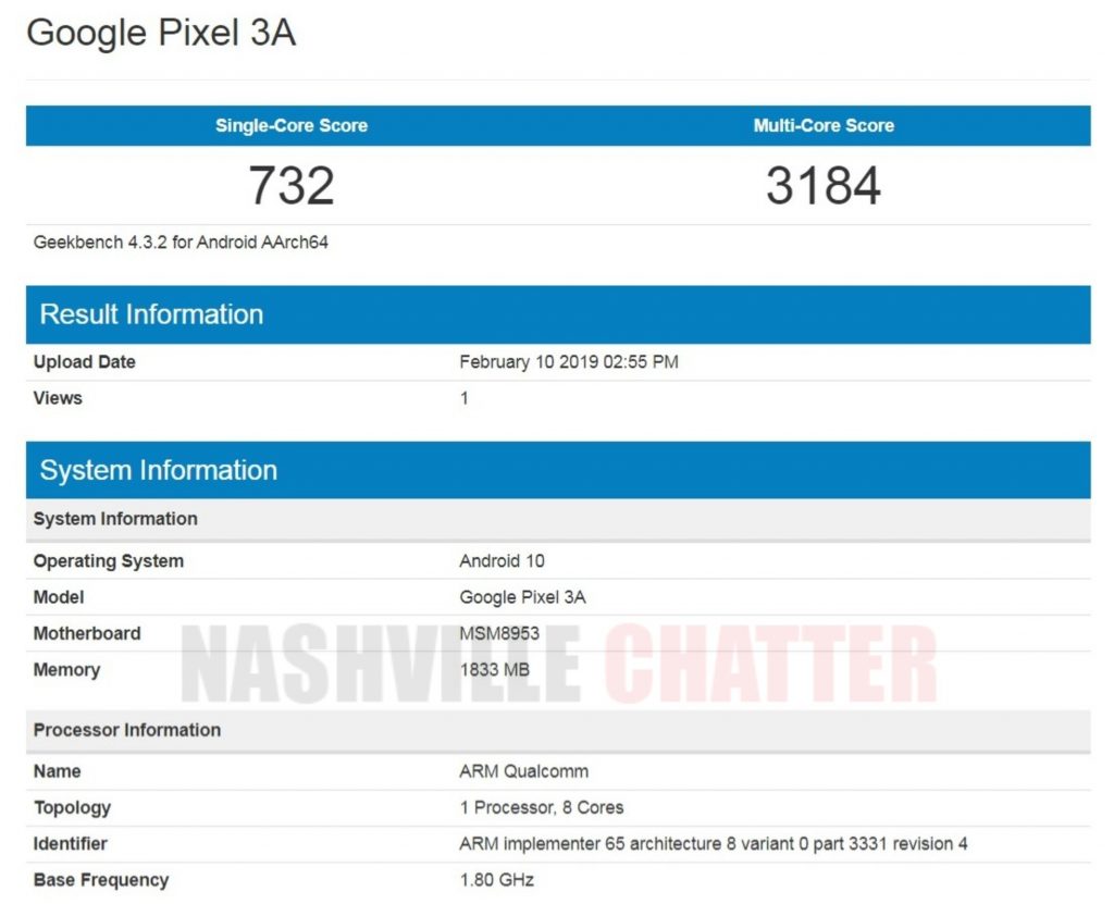 google pixel 3a specs