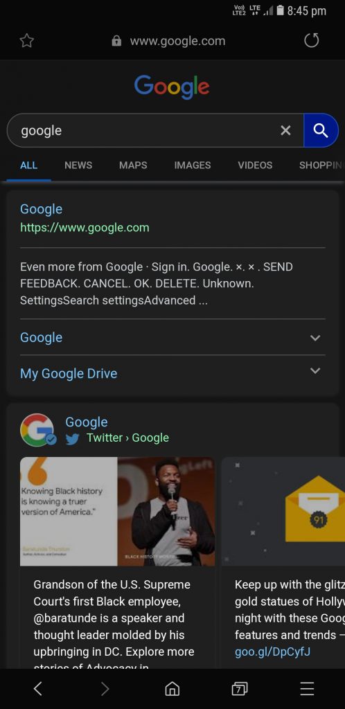 dark mode in chrome for android will apply dark overlay on web pages