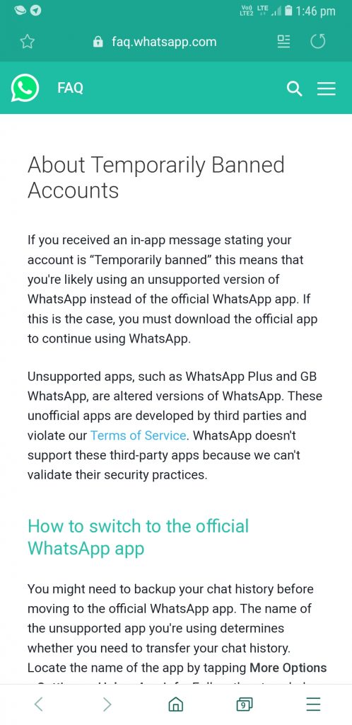 whatsapp starts banning accounts using modded versions