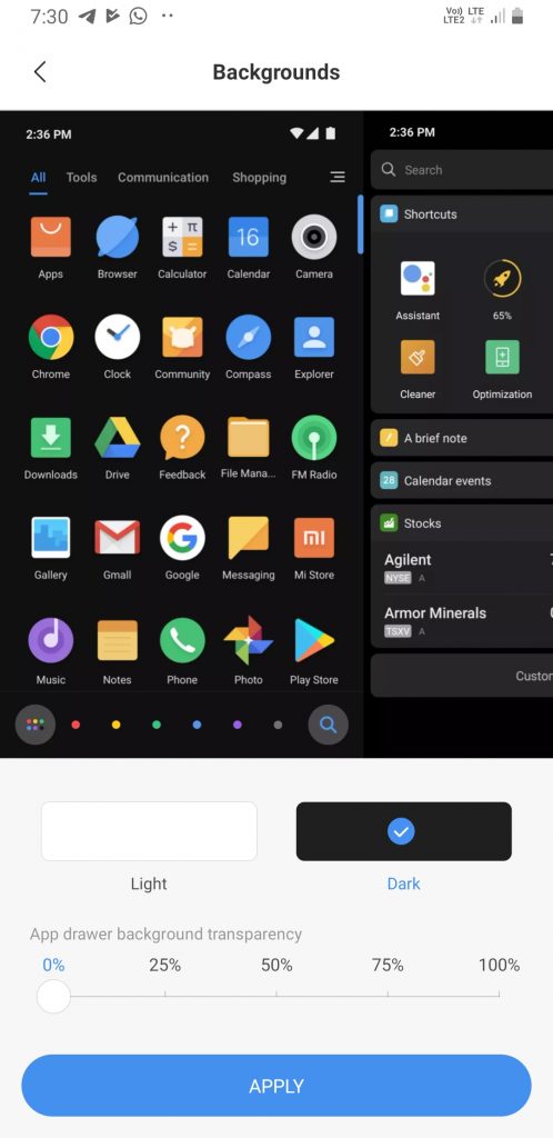 poco launcher update tots dark ui and other improvements