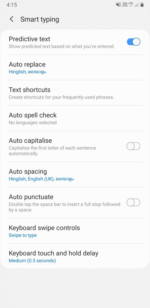 how to disable predictive text