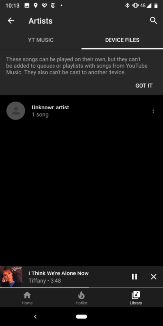 youtube music in app local audio playback