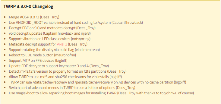 twrp 3.3 released, offers new features and more