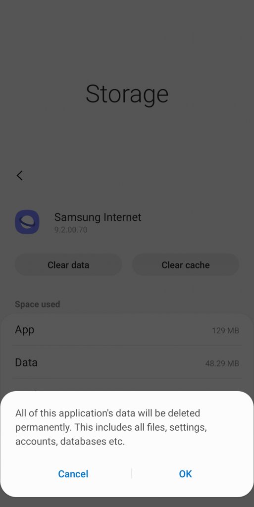 samsung s10 clear cache