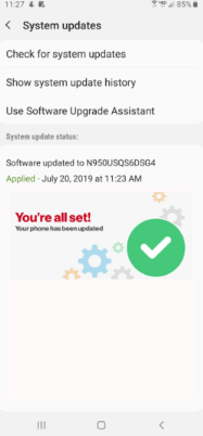 july security patch on galaxy note 8 