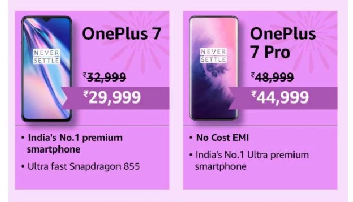 oneplus 7 and 7 pro prices slashed for amazon great india sale